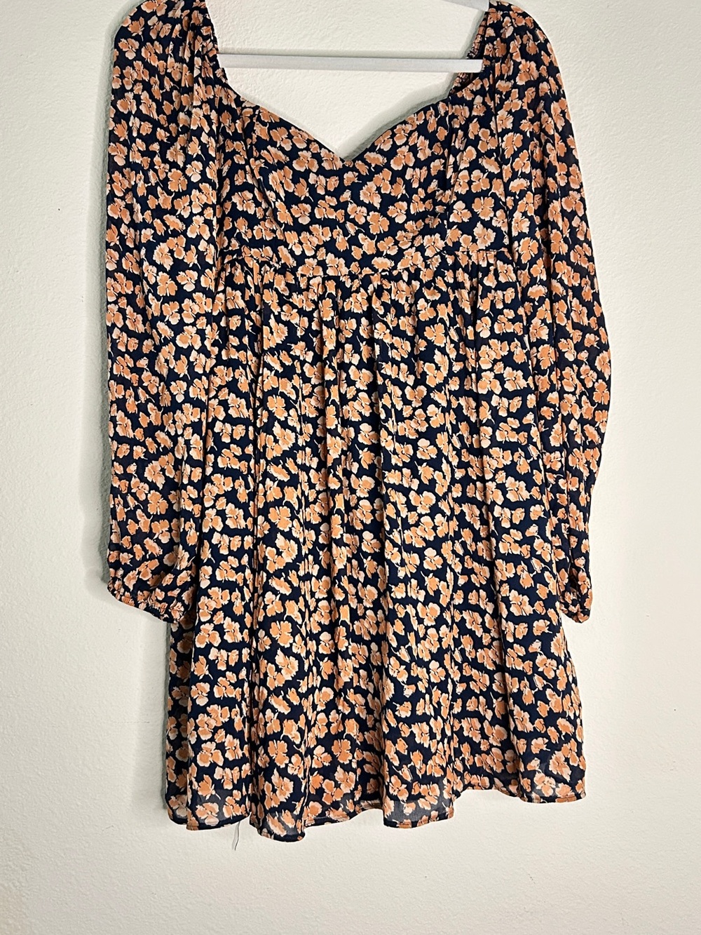 Abercrombie & Fitch Navy Tunic with Peach Floral Print
